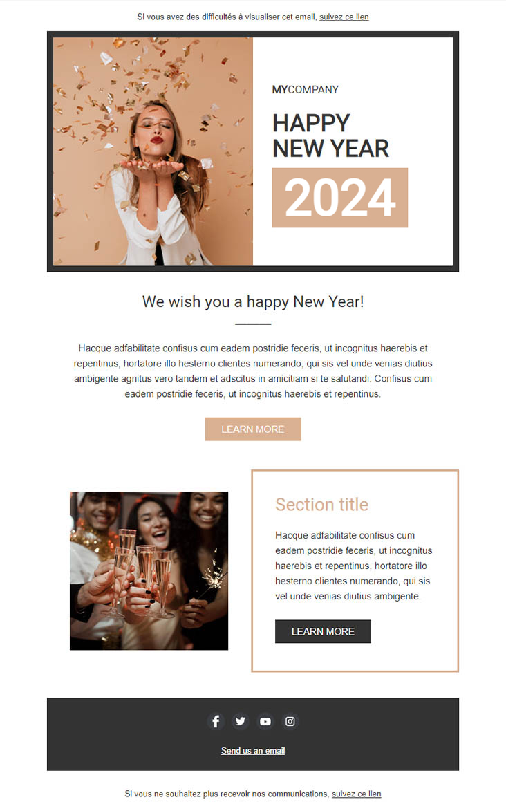 Templates Emailing New Year Wishes Sarbacane
