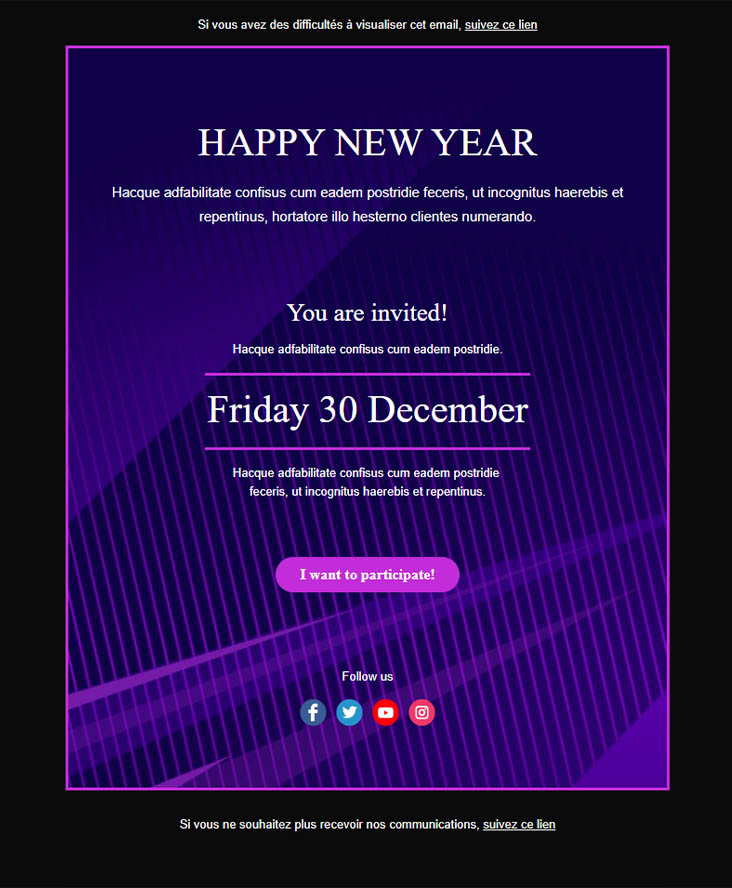 Templates Emailing New Year Invitation Sarbacane