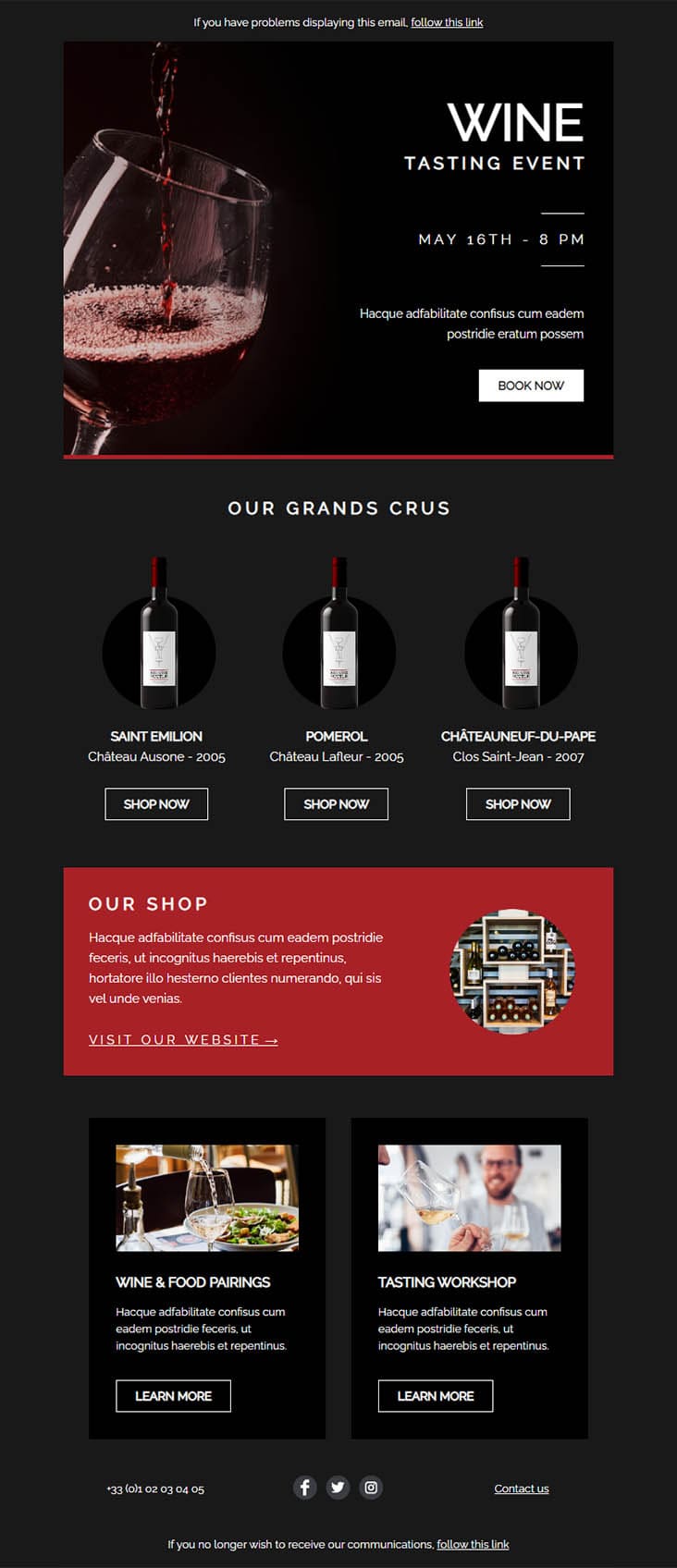 Templates Emailing Wine Sarbacane